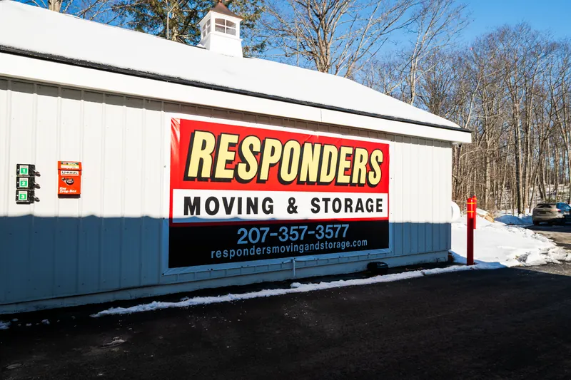 The Responders Moving and Storage building with its big red sign