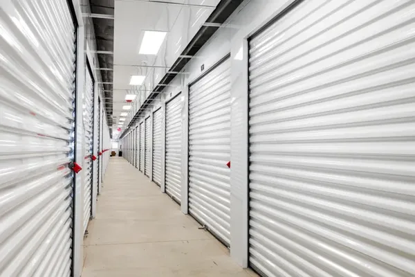 Indoor climate-controlled hallway at Responders Storage
